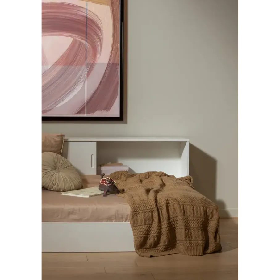 Eenpersoonsbedden<WOOOD Bed Carter Wit - 90x200 cm