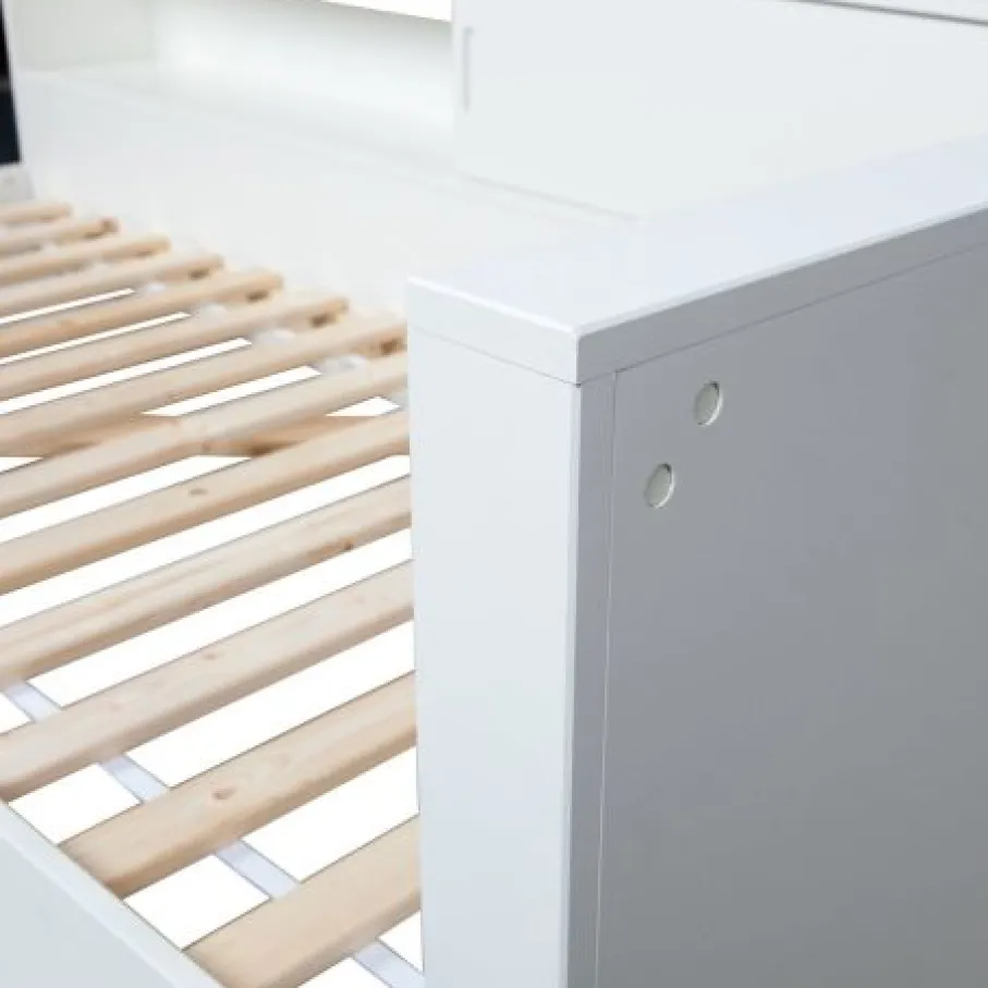 Eenpersoonsbedden<WOOOD Bed Connect Wit - 90x200 cm