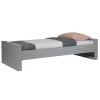 Eenpersoonsbedden<WOOOD Bed Dennis Grijs - 90x200 cm