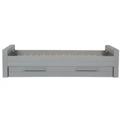 Eenpersoonsbedden<WOOOD Bed Dennis Grijs - 90x200 cm