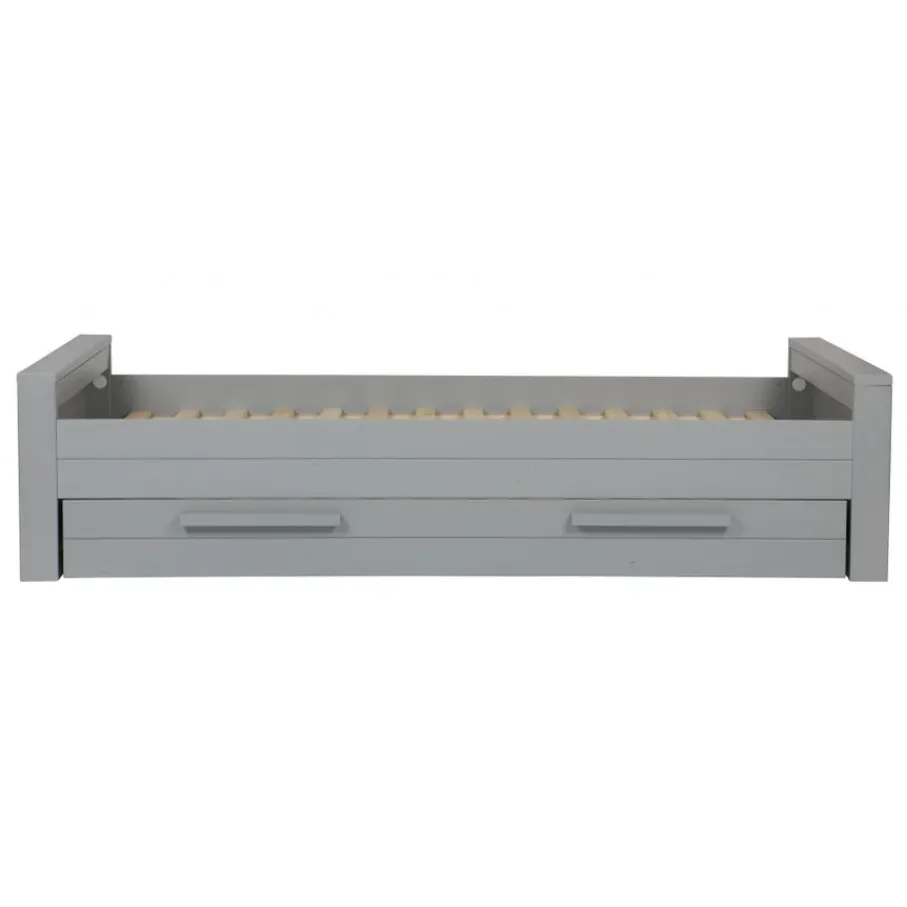 Eenpersoonsbedden<WOOOD Bed Dennis Grijs - 90x200 cm