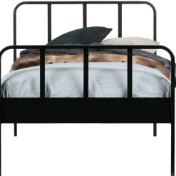 Eenpersoonsbedden<WOOOD Bed Mees Zwart - 90x200 cm