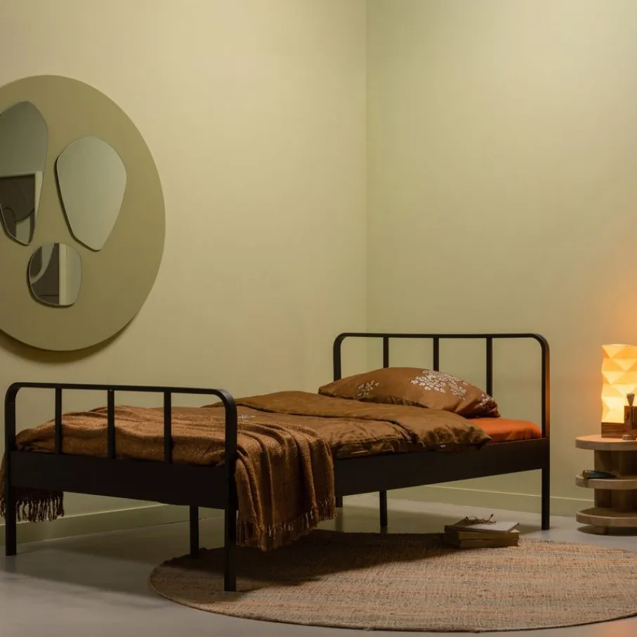 Tweepersoonsbedden|Eenpersoonsbedden<WOOOD Bed Mees Zwart - 120x200 cm