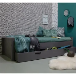 Eenpersoonsbedden<WOOOD Bed Morris Leem - 90x200 cm