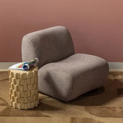 Bijzettafels<WOOOD Bijzettafel Axu Zand - Ø 35 cm