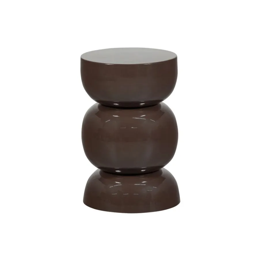 Bijzettafels<WOOOD Bijzettafel Breno Donkerbruin - Ø 30 cm