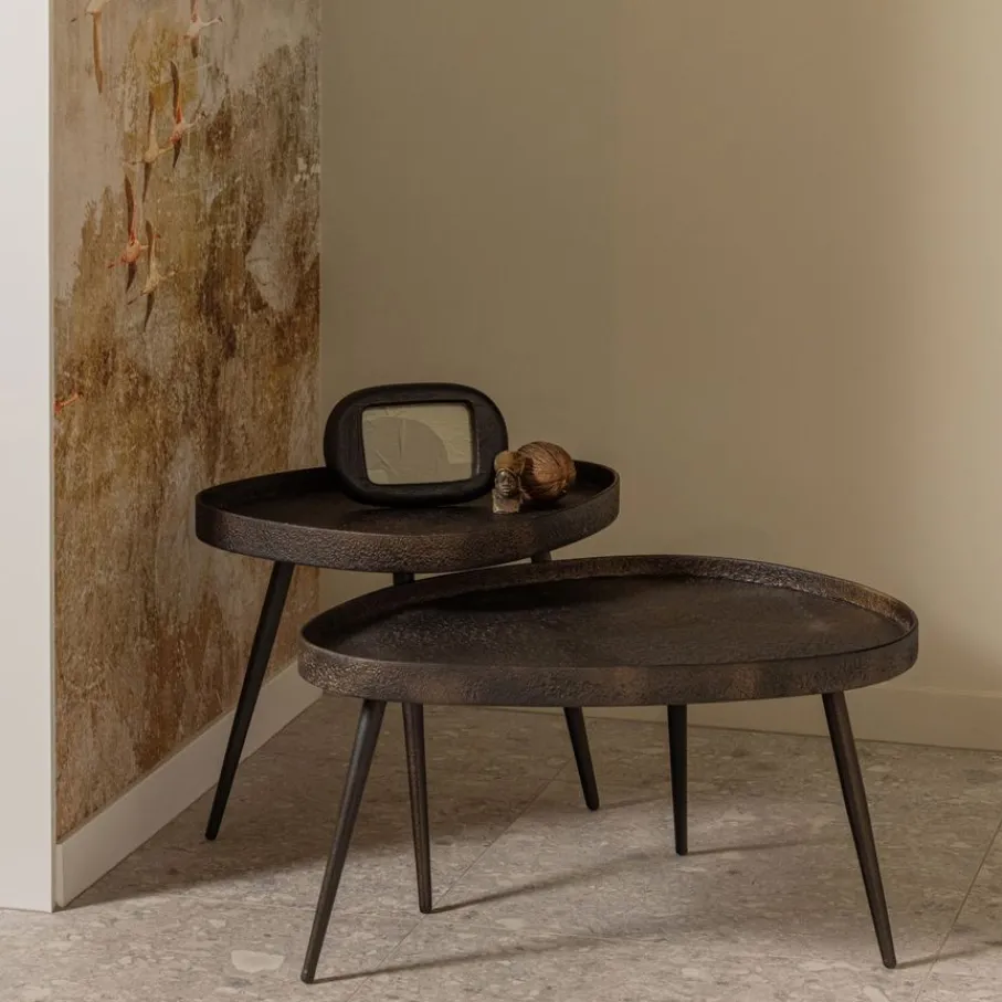 Bijzettafels<WOOOD Bijzettafel Crude Brons - set 2 stuks