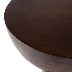 Bijzettafels<WOOOD Bijzettafel Emel Donkerbruin - Ø 46 cm