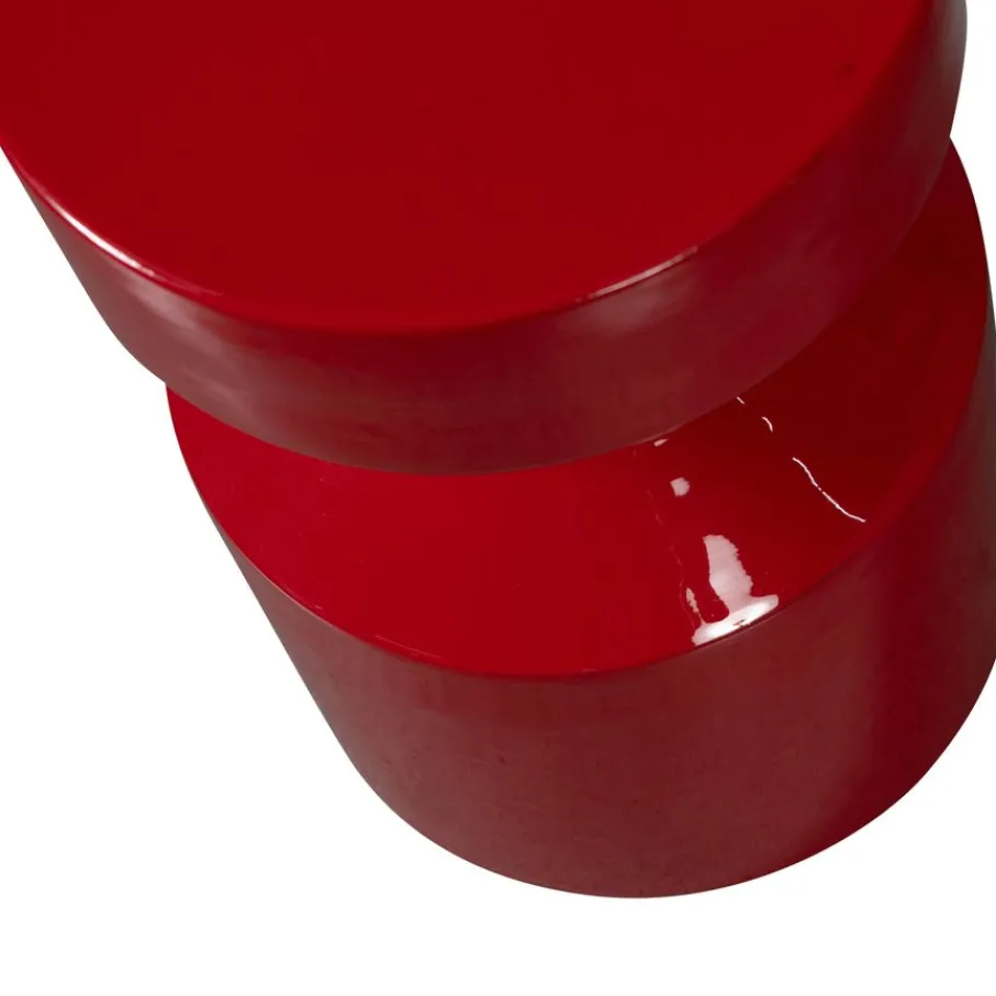 Bijzettafels<WOOOD Bijzettafel Ferry Rood - Ø 30 cm
