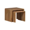 Bijzettafels<WOOOD Bijzettafel Jasmijn Bruin - set 2 stuks