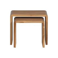 Bijzettafels<WOOOD Bijzettafel Jasmijn Bruin - set 2 stuks