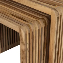 Bijzettafels<WOOOD Bijzettafel Jasmijn Bruin - set 2 stuks