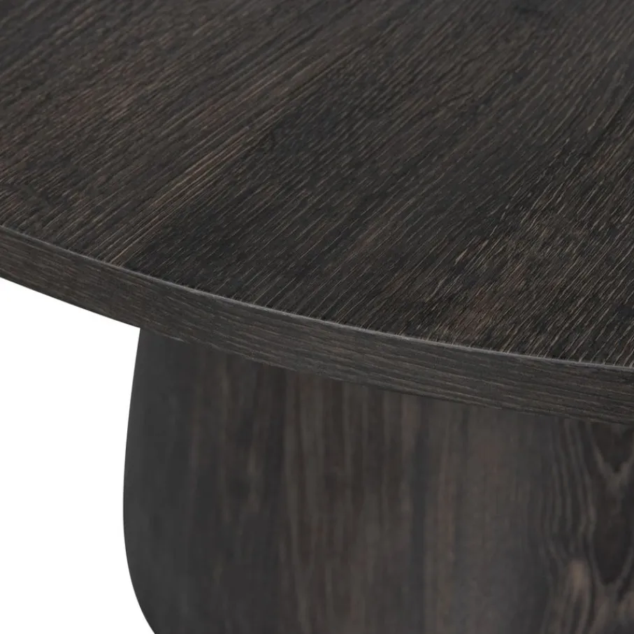 Bijzettafels<WOOOD Bijzettafel Maan Donkerbruin - Ø 60 cm