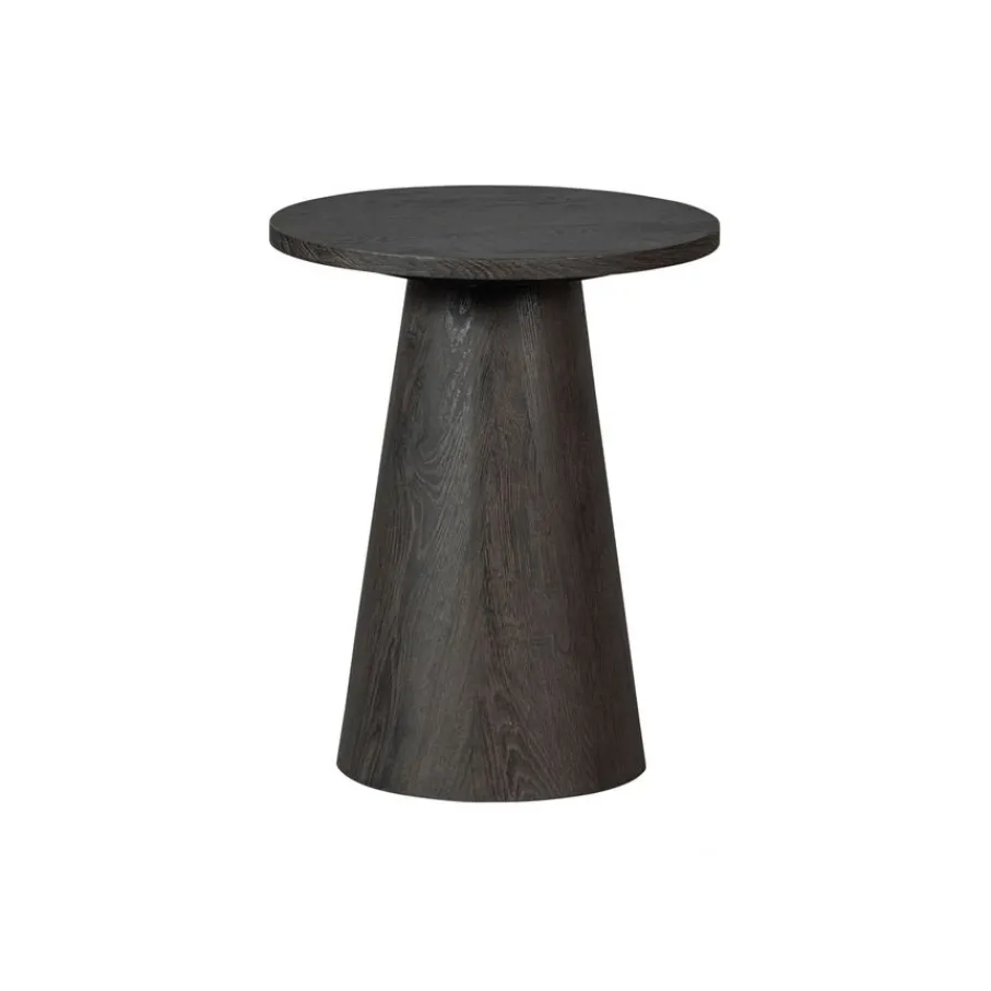 Bijzettafels<WOOOD Bijzettafel Maan Donkerbruin - Ø 40 cm