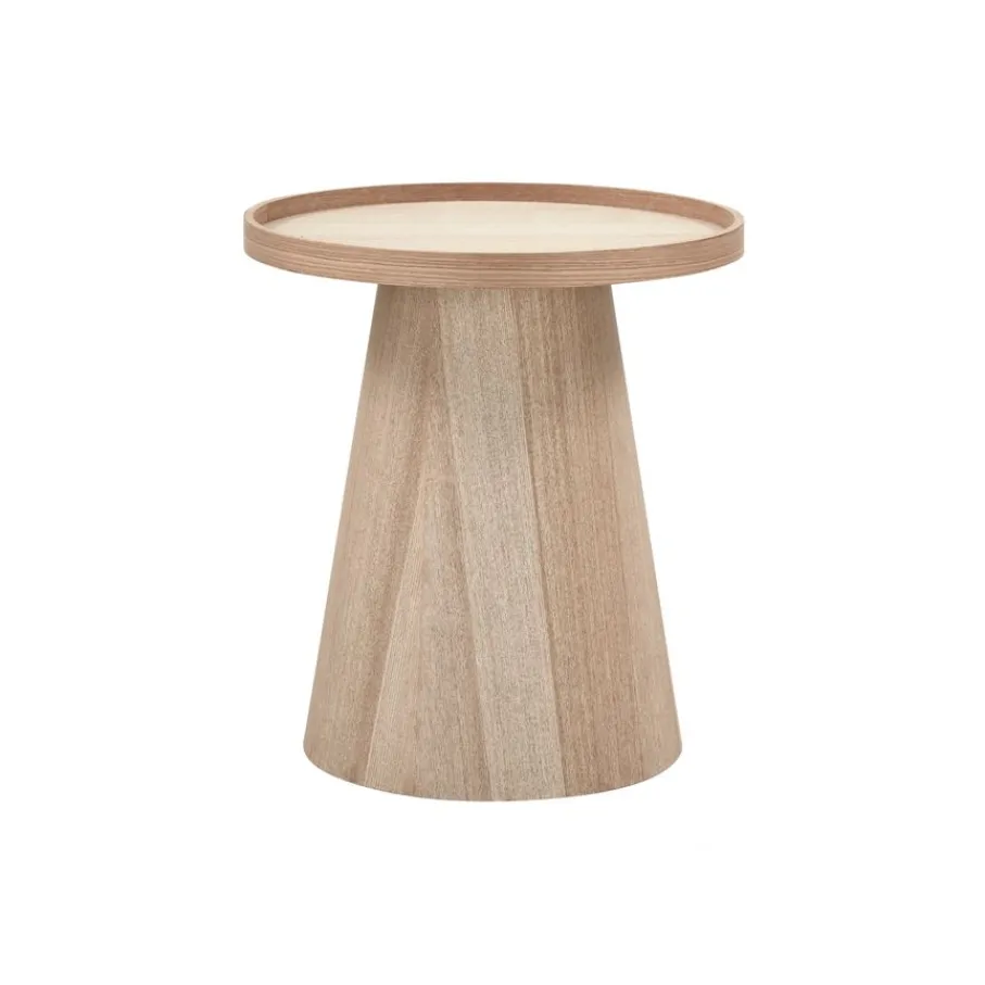 Bijzettafels<WOOOD Bijzettafel Maud Naturel - Ø 45 cm