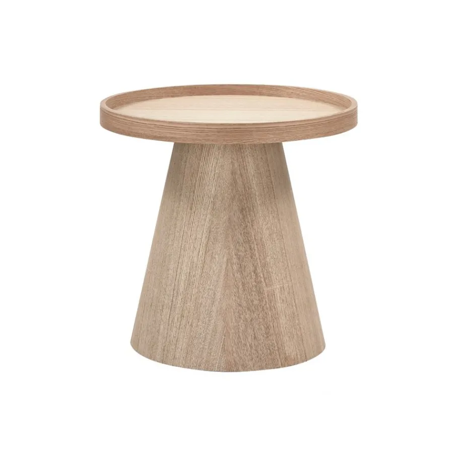 Bijzettafels<WOOOD Bijzettafel Maud Naturel - Ø 39 cm