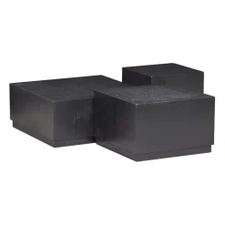 Bijzettafels<WOOOD Bijzettafel Pim Zwart - set 3 stuks