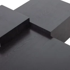 Bijzettafels<WOOOD Bijzettafel Pim Zwart - set 3 stuks