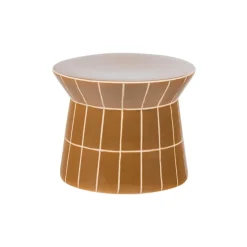 Bijzettafels<WOOOD Bijzettafel Plu Honinggeel - Ø 38 cm
