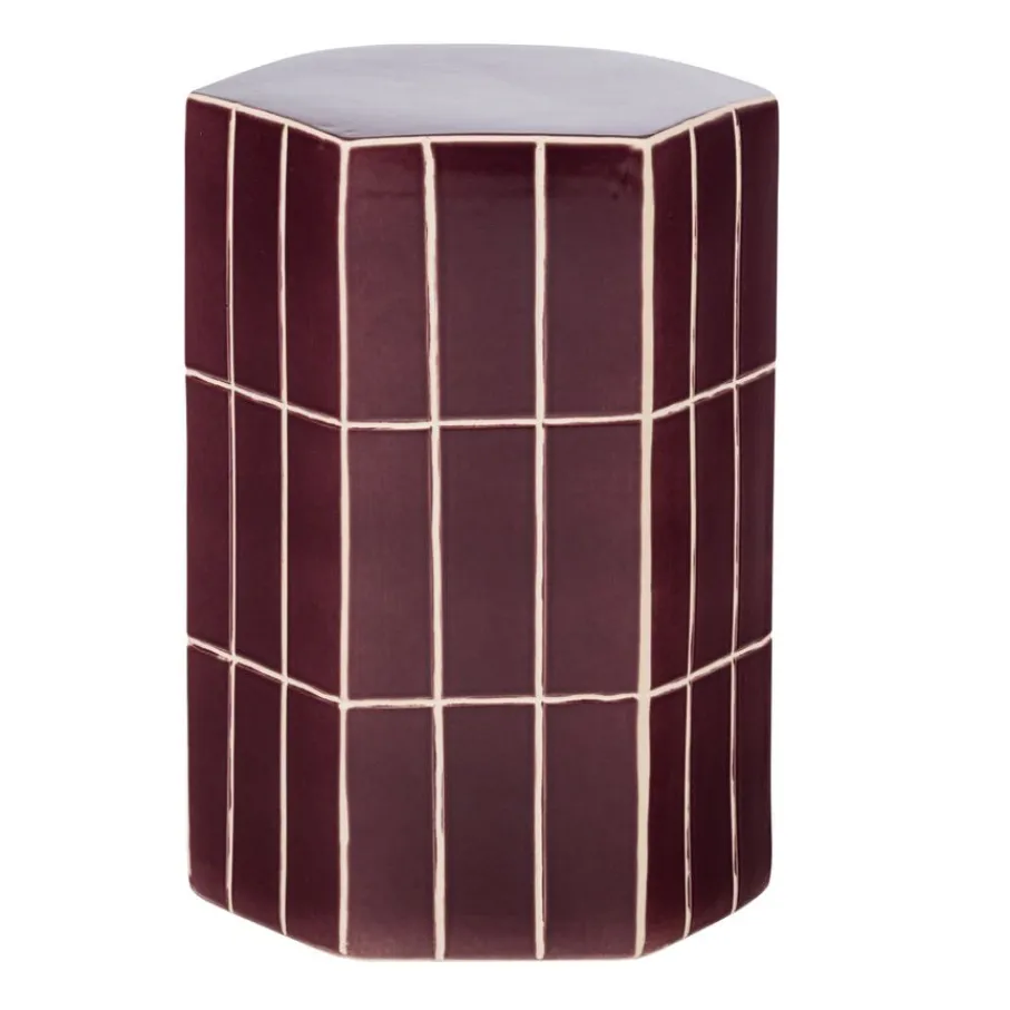 Bijzettafels<WOOOD Bijzettafel Plu Paars - 30x26 cm