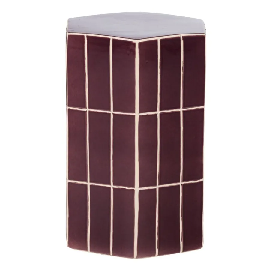 Bijzettafels<WOOOD Bijzettafel Plu Paars - 30x26 cm