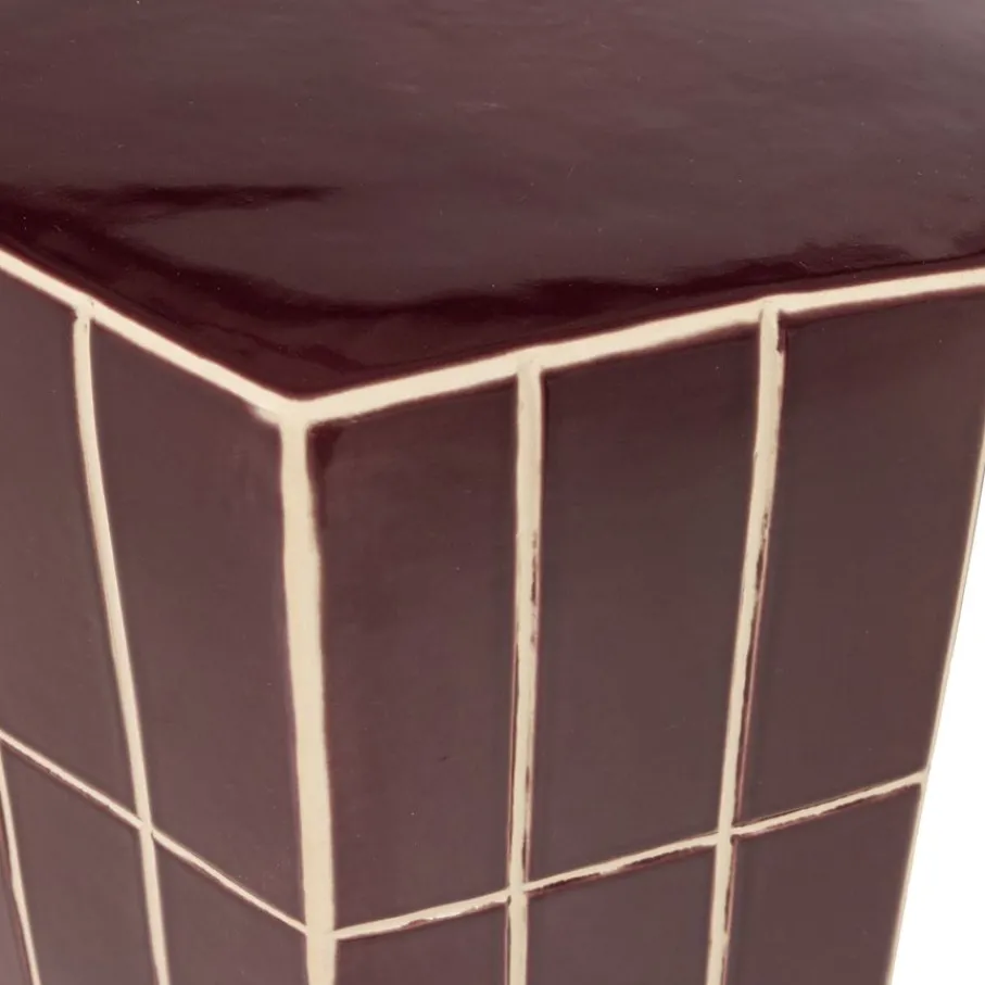 Bijzettafels<WOOOD Bijzettafel Plu Paars - 30x26 cm