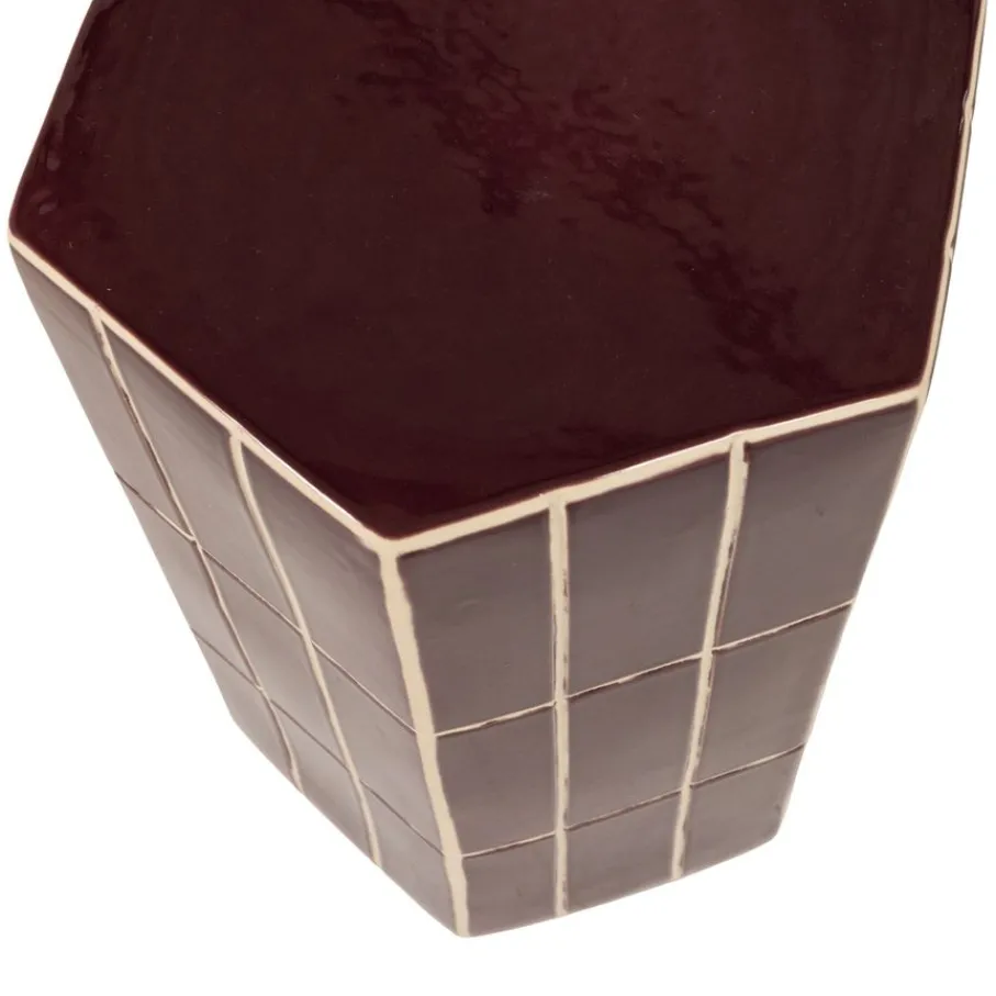 Bijzettafels<WOOOD Bijzettafel Plu Paars - 30x26 cm