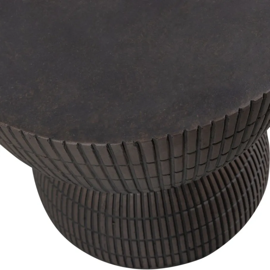 Bijzettafels<WOOOD Bijzettafel Samson Donkerbruin - Ø 40 cm