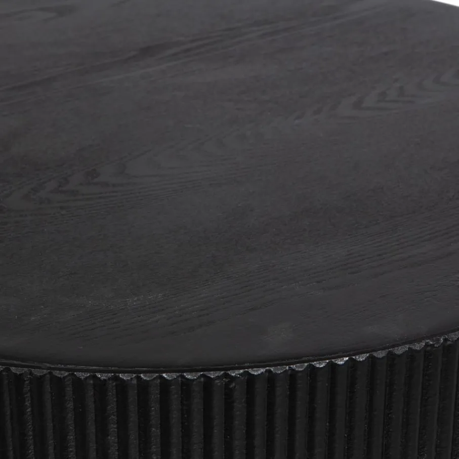 Bijzettafels<WOOOD Bijzettafel Sanne Zwart - Ø 60 cm