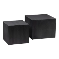 Bijzettafels<WOOOD Bijzettafel Sanne Zwart - set 2 stuks