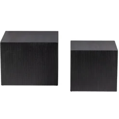 Bijzettafels<WOOOD Bijzettafel Sanne Zwart - set 2 stuks