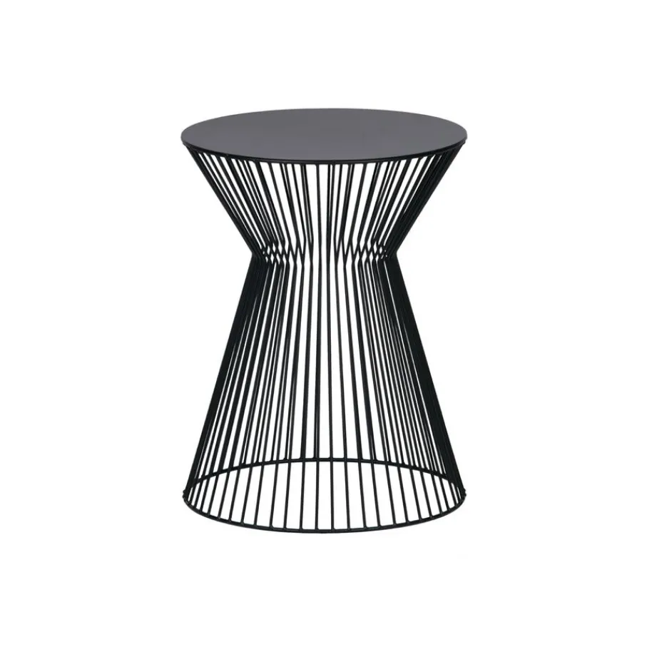 Bijzettafels<WOOOD Bijzettafel Suus Zwart - Ø 35 cm