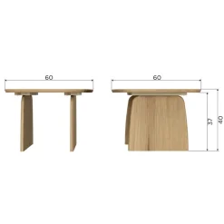 Bijzettafels<WOOOD Bijzettafel Tablo Eiken - 60x60 cm