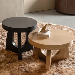 Bijzettafels<WOOOD Bijzettafel Tala Naturel - Ø 55 cm