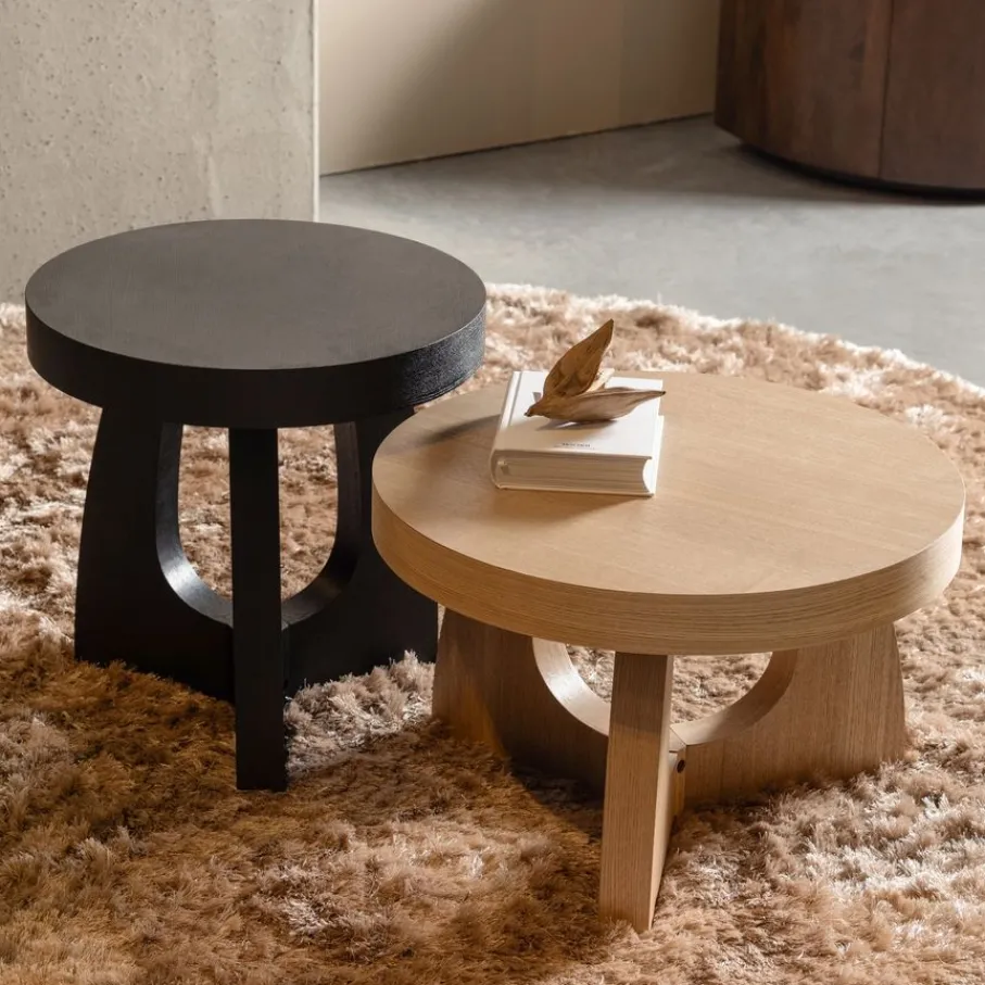 Bijzettafels<WOOOD Bijzettafel Tala Zwart - Ø 45 cm