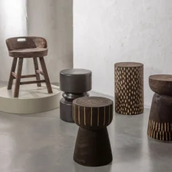 Bijzettafels|Poefs & Krukjes<WOOOD Bijzettafel Tuve Zwart - Ø 30 cm