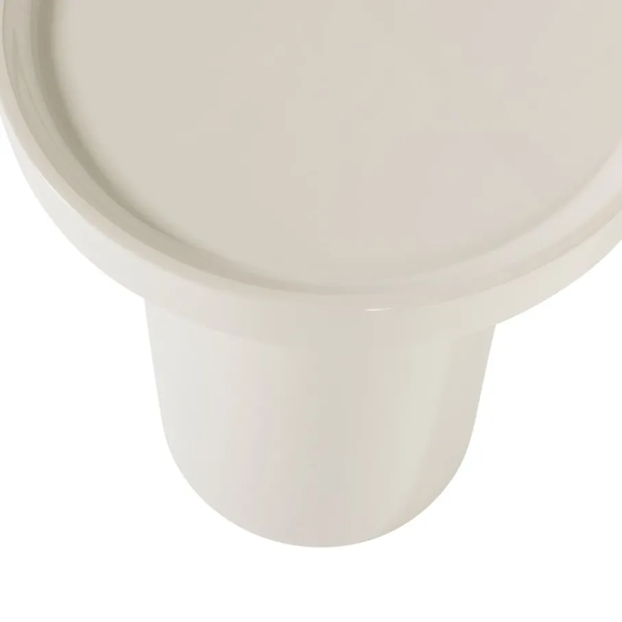 Bijzettafels<WOOOD Bijzettafel Veluna Zand - Ø 40 cm
