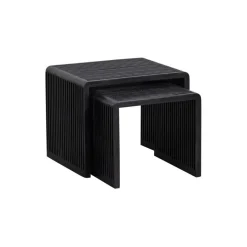 Bijzettafels<WOOOD Bijzettafel Willa Zwart - set 2 stuks