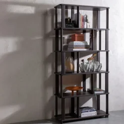 Boekenkasten<WOOOD Boekenkast Riss Donkerbruin - 90x186x30 cm