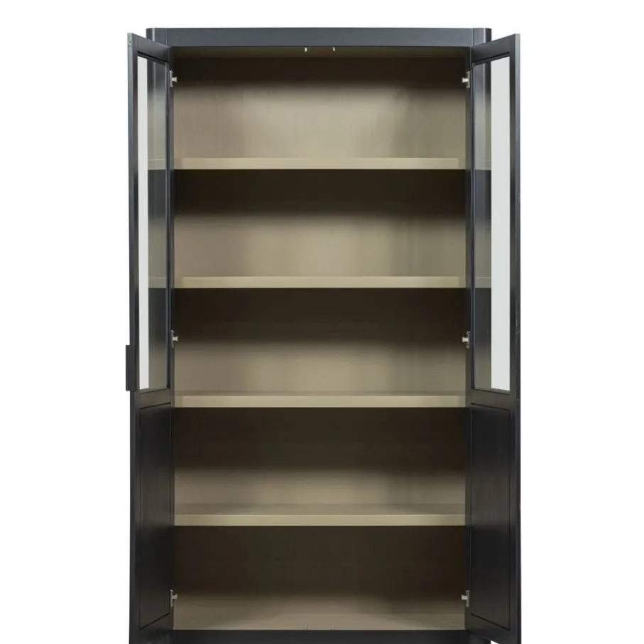 Buffetkasten|Vitrinekasten<WOOOD Buffetkast Gunnar Zwart - 120x217x48 cm