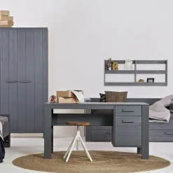Bureaus<WOOOD Bureau Dennis Staalgrijs - 141x74x59 cm