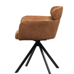 Eetkamerstoelen<WOOOD Draaibare Eetkamerstoel Fenne Cognac