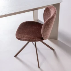 Eetkamerstoelen<WOOOD Draaibare Eetkamerstoel Femke Bruin