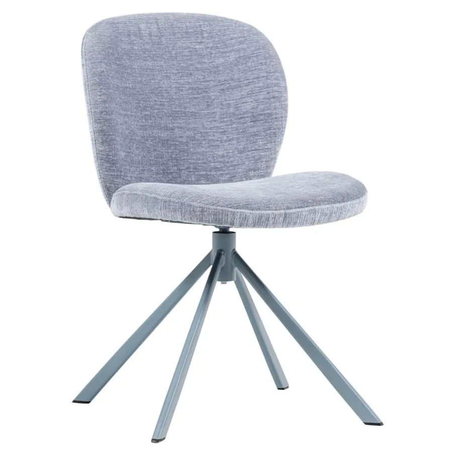 Eetkamerstoelen<WOOOD Draaibare Eetkamerstoel Femke Blauw
