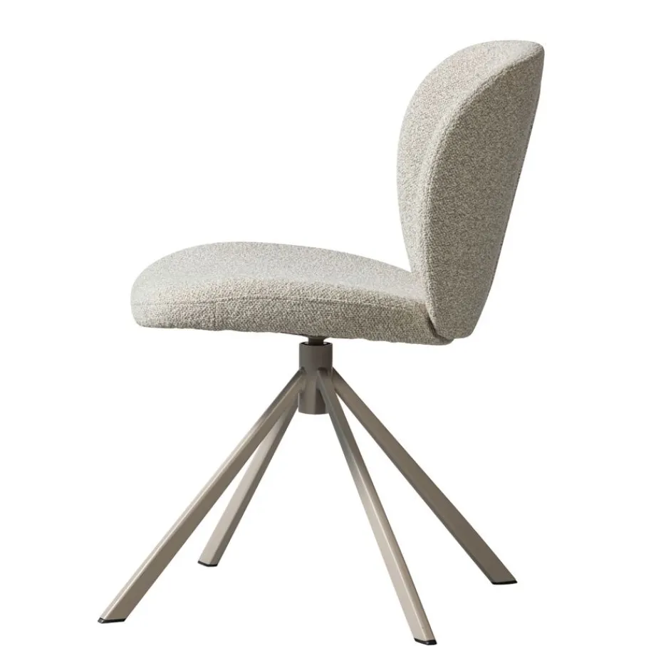 Eetkamerstoelen<WOOOD Draaibare Eetkamerstoel Femke Beige