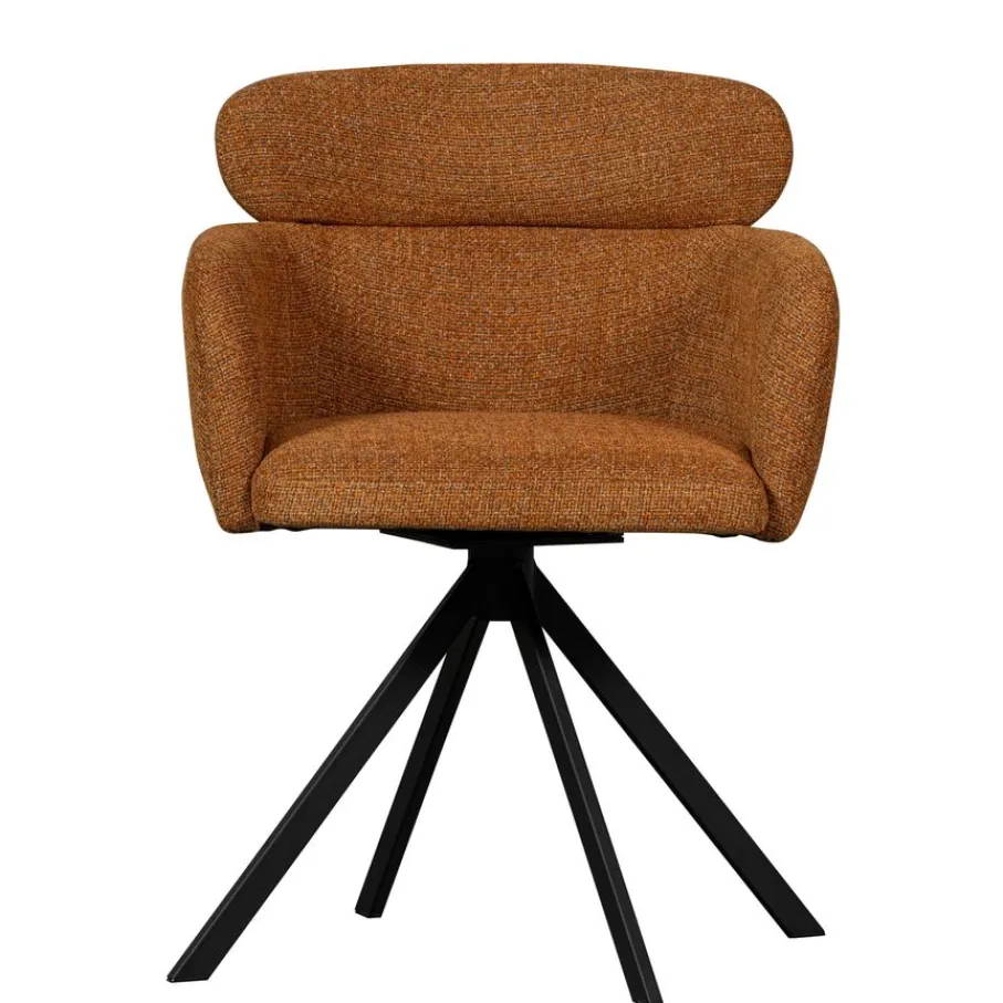 Eetkamerstoelen<WOOOD Draaibare Eetkamerstoel Fenne Oranje