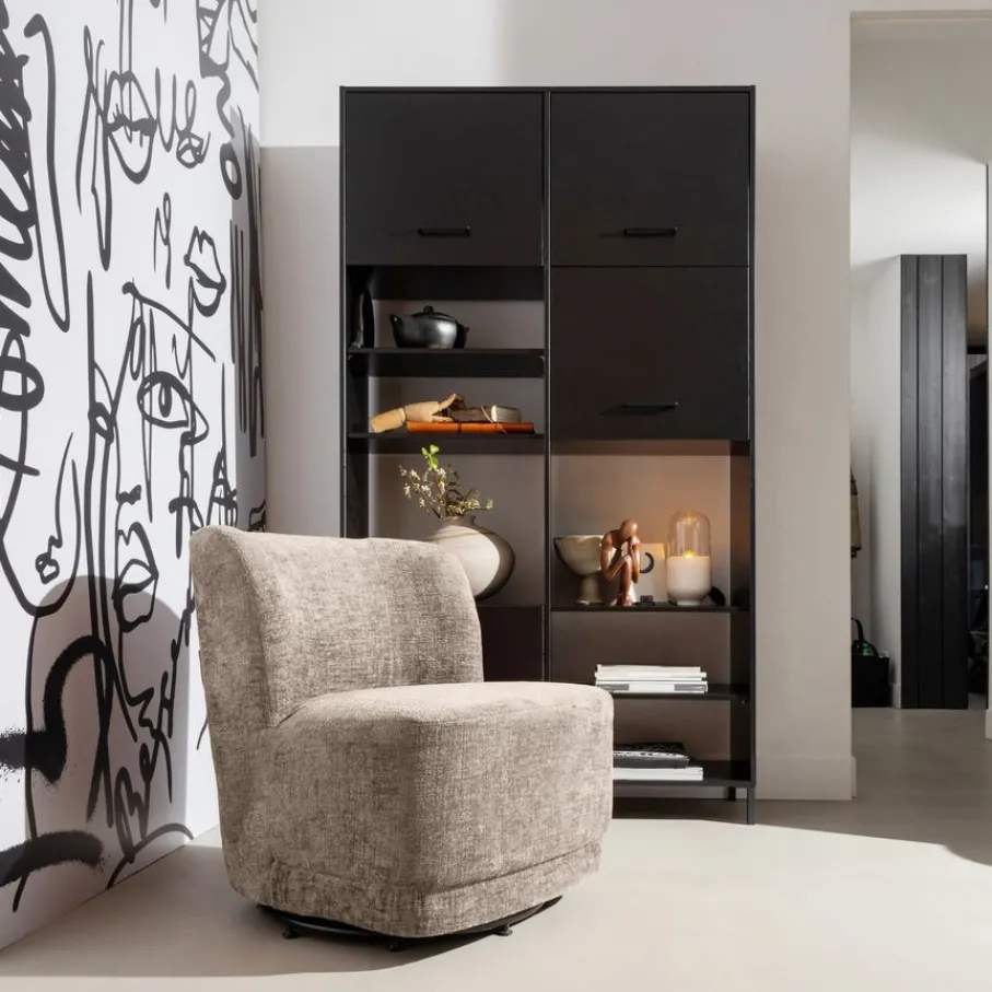 Fauteuils<WOOOD Draaifauteuil Atty Zand