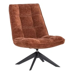 Fauteuils<WOOOD Draaifauteuil Jouke Roestbruin