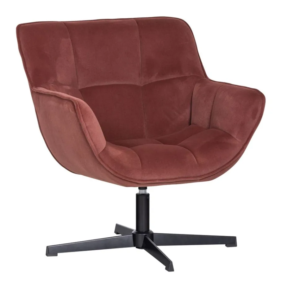 Fauteuils<WOOOD Draaifauteuil Wibo RoodBruin
