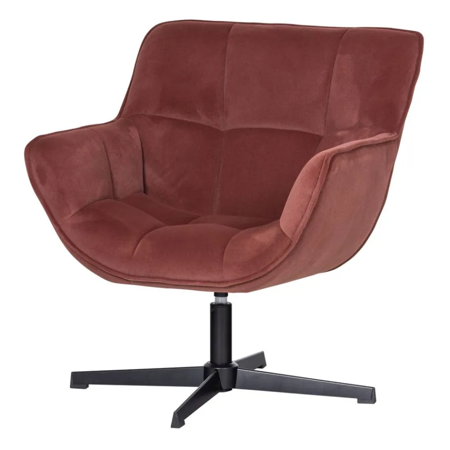 Fauteuils<WOOOD Draaifauteuil Wibo RoodBruin